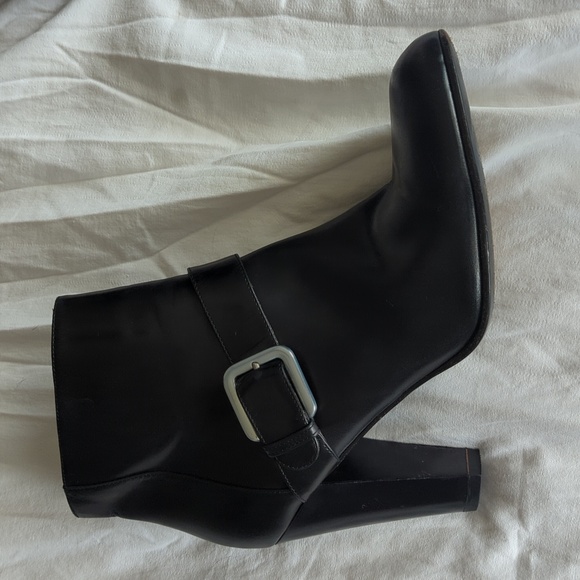 Cole Haan Black Leather Ankle Boots with Buckle - Picture 6 of 14